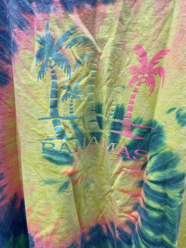 Vintage ‘90s Tie-Dye Oneita Tee Shirt Bahamas.